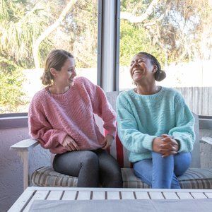 Blue Hand-Knitted Vintage Sweater